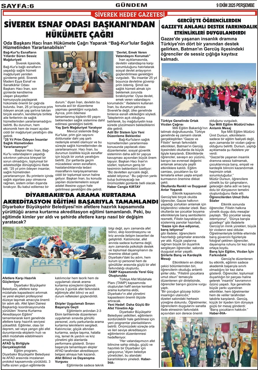 9.10.2025 Tarihli Gazetemiz