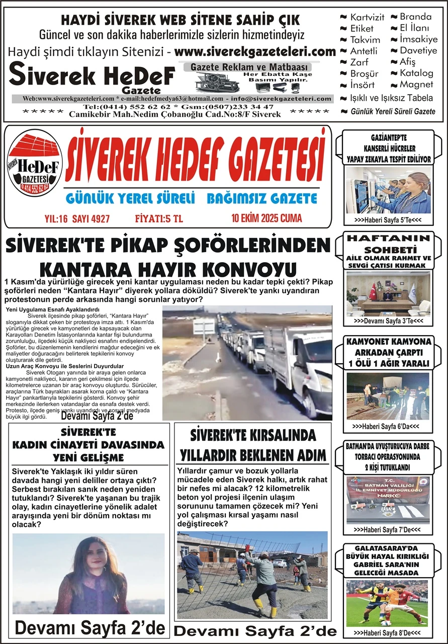 10.10.2025 Tarihli Gazetemiz