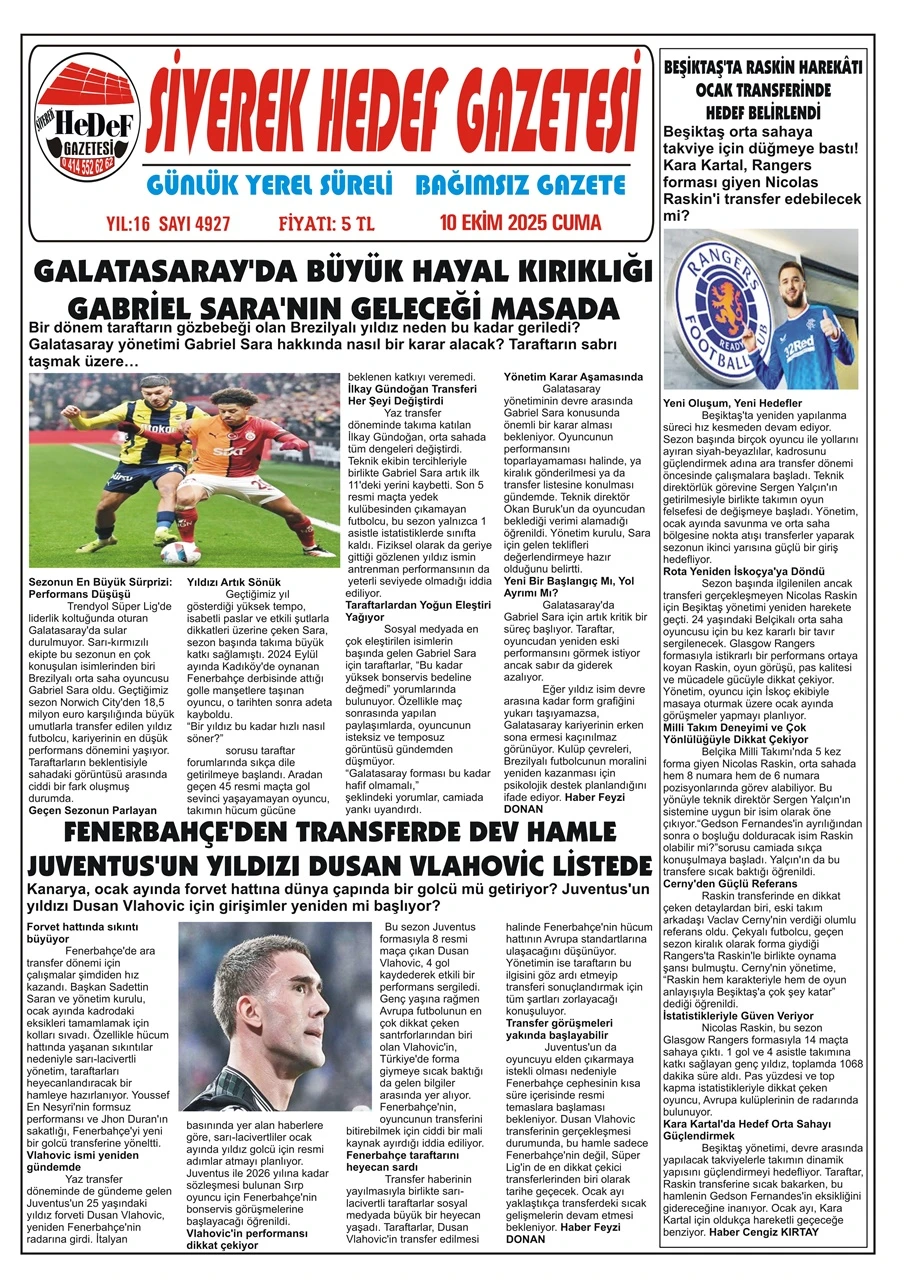 10.10.2025 Tarihli Gazetemiz