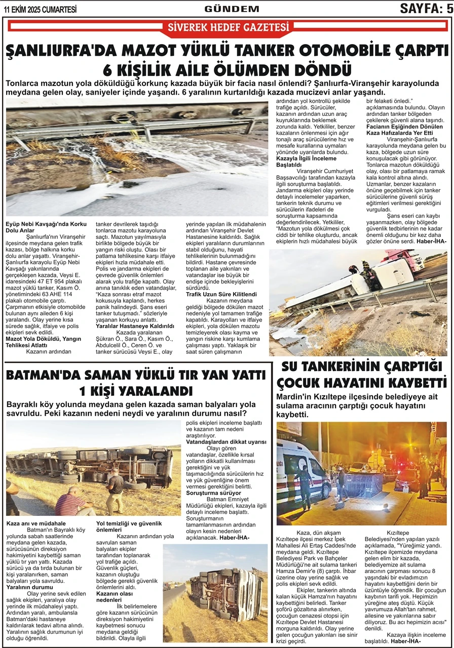 11.10.2025 Tarihli Gazetemiz
