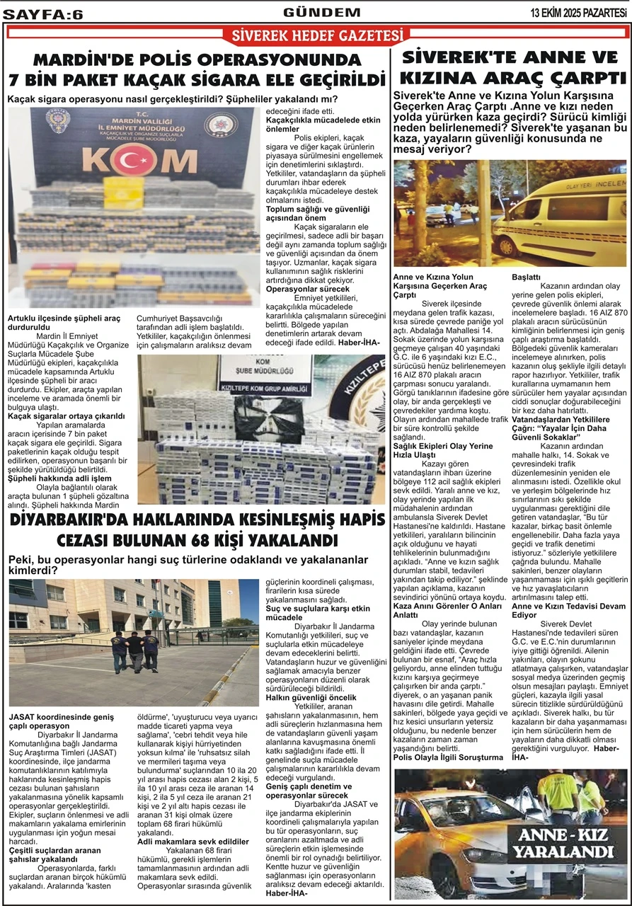 13.10.2025 Tarihli Gazetemiz