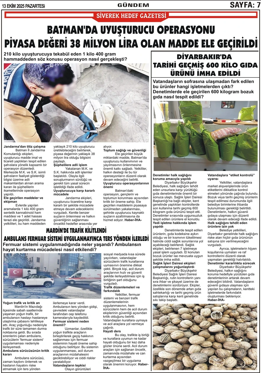 13.10.2025 Tarihli Gazetemiz
