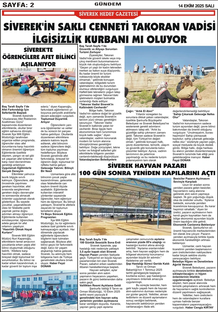 14.10.2025 Tarihli Gazetemiz
