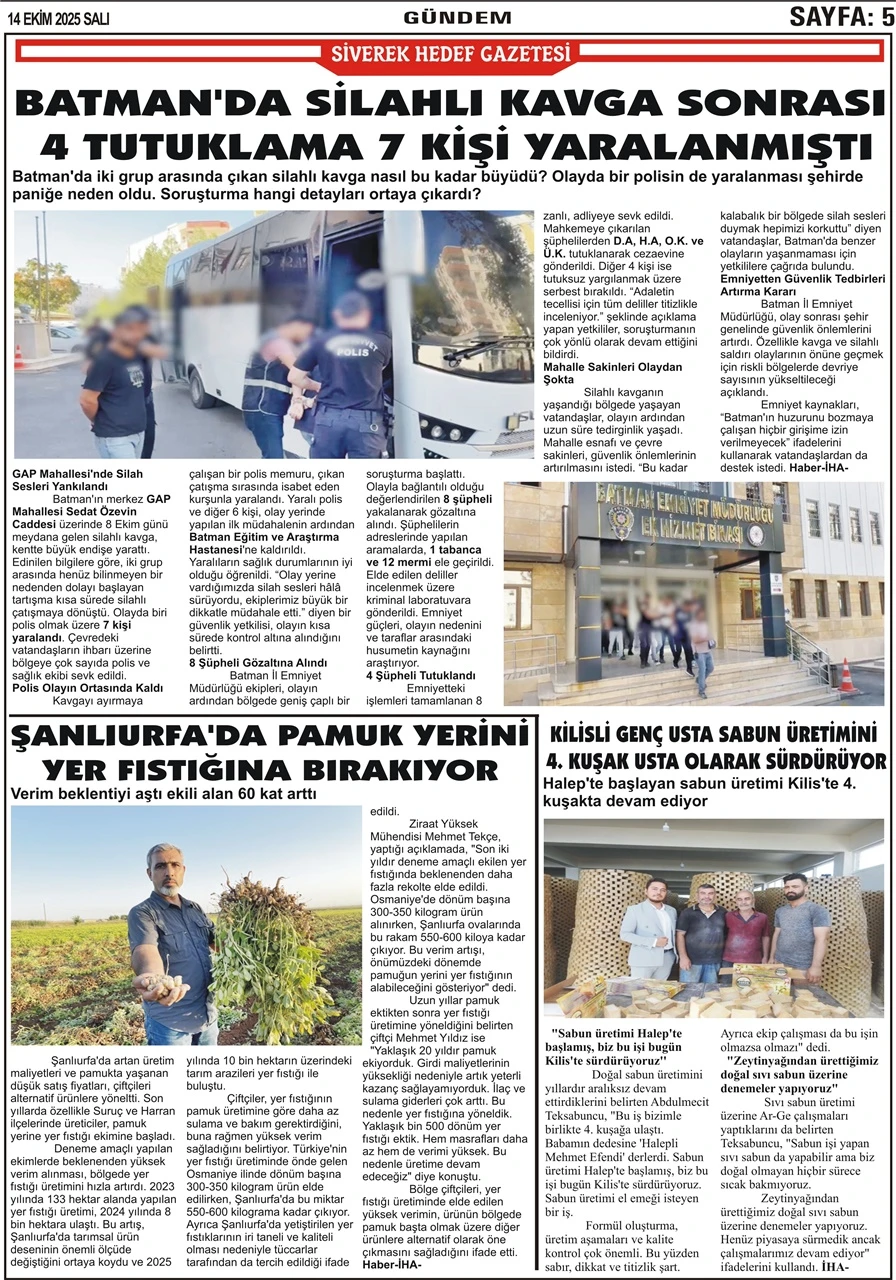 14.10.2025 Tarihli Gazetemiz