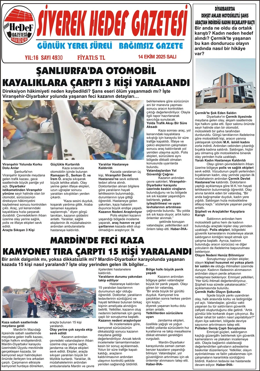 14.10.2025 Tarihli Gazetemiz