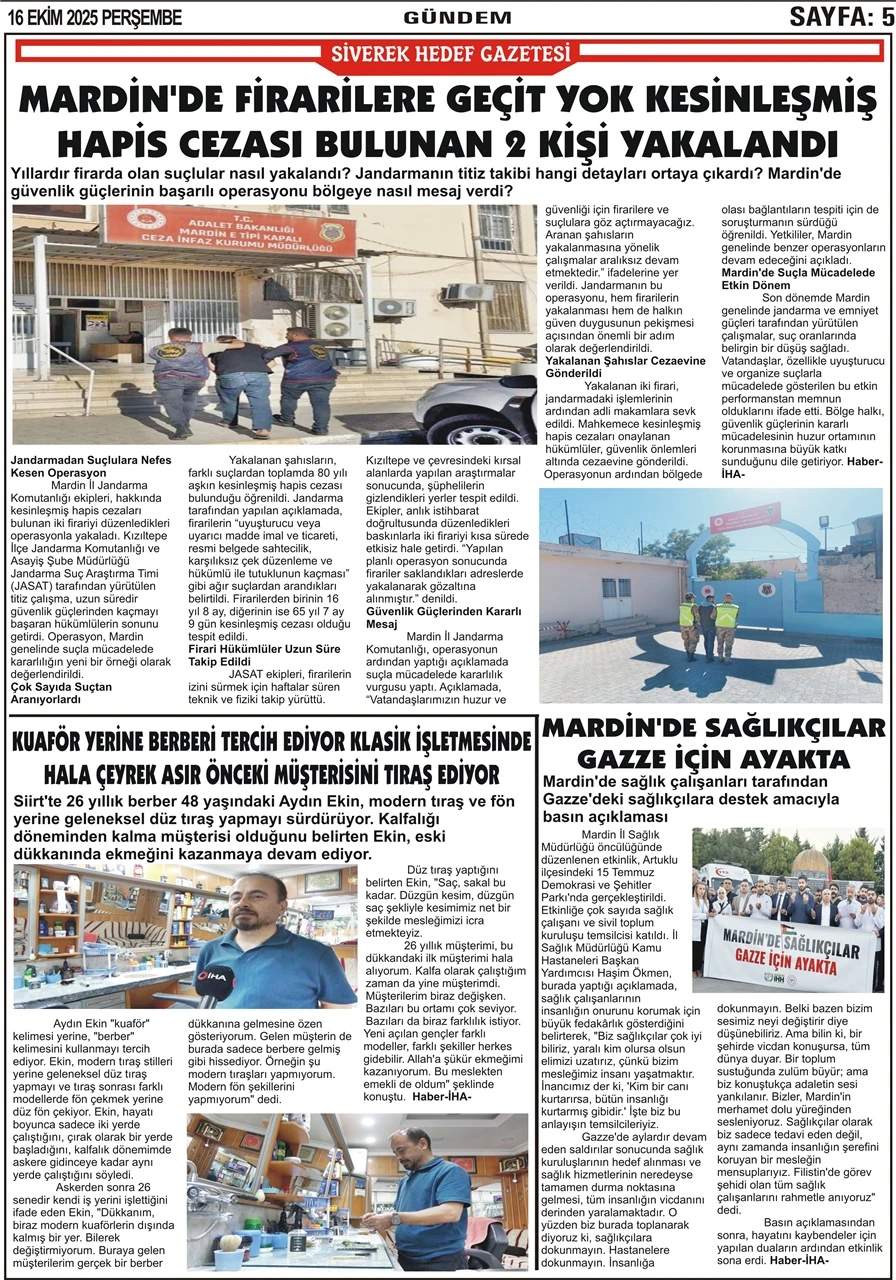 16.10.2025 Tarihli Gazetemiz