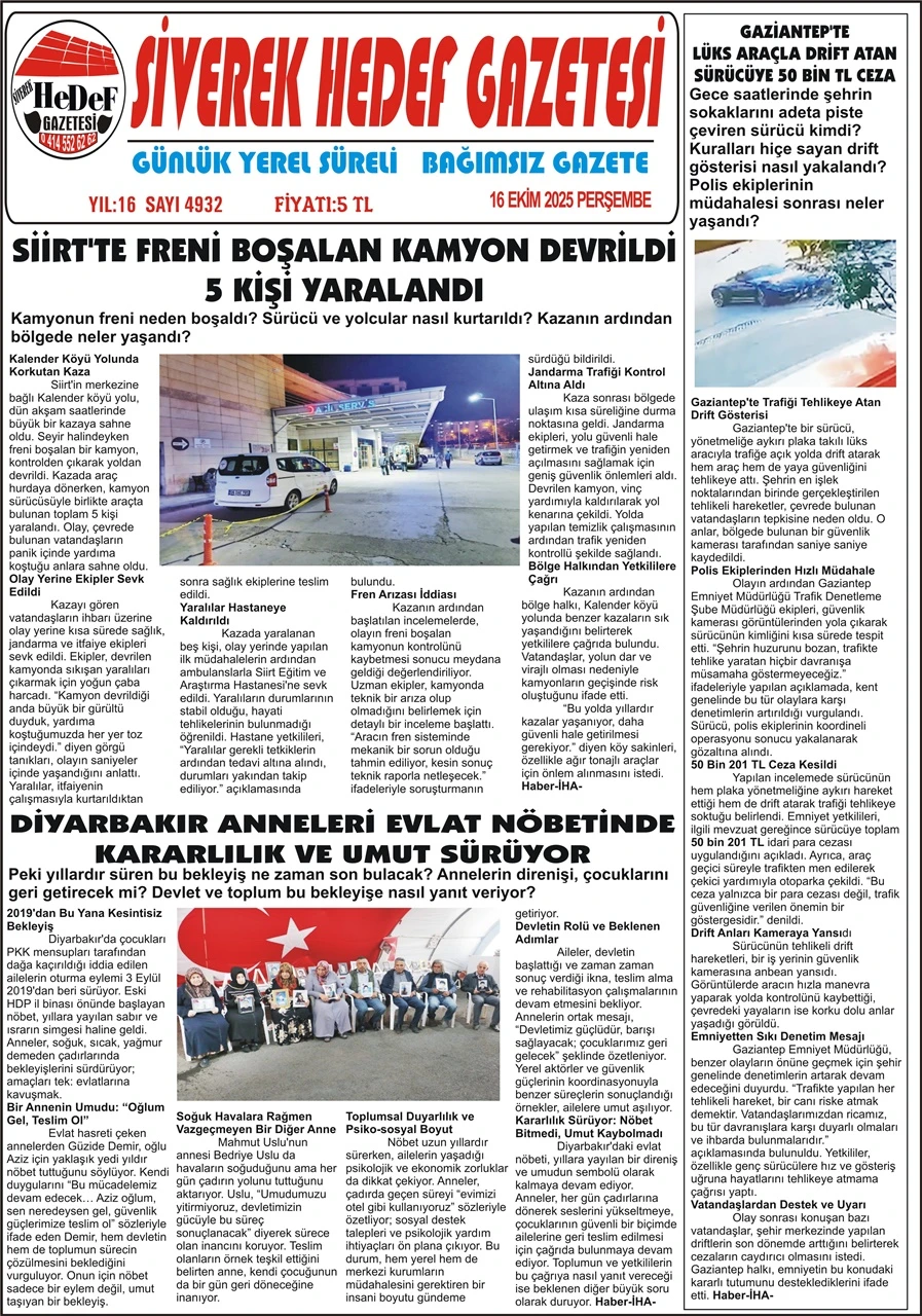 16.10.2025 Tarihli Gazetemiz