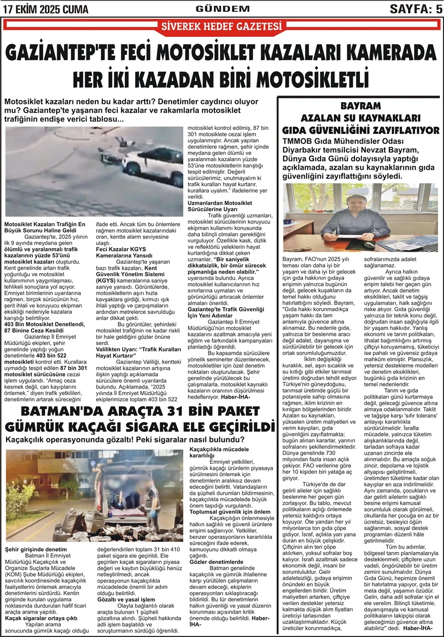 17.10.2025 Tarihli Gazetemiz