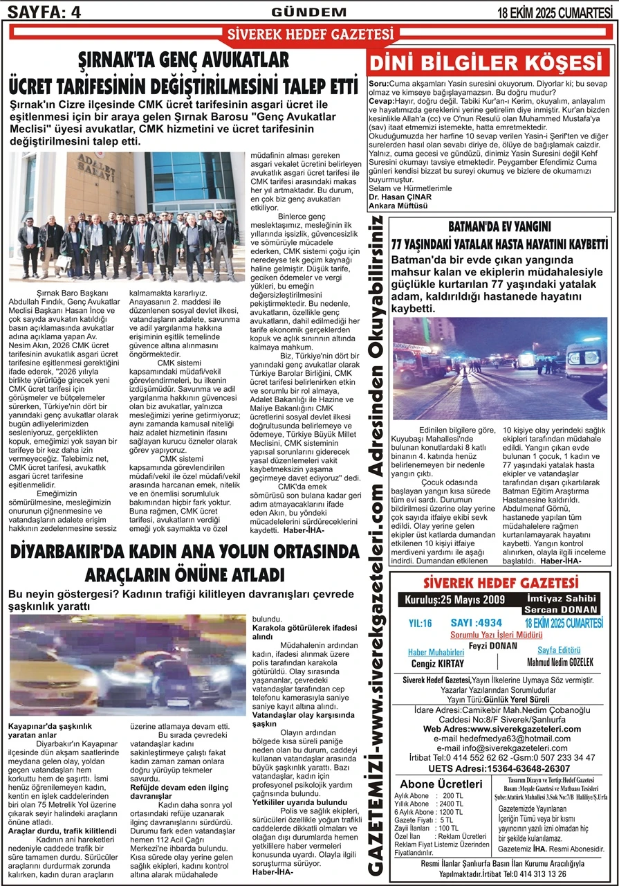 18.10.2025 Tarihli Gazetemiz