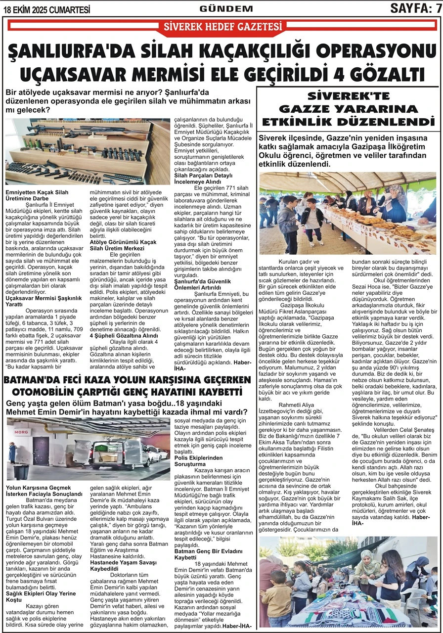 18.10.2025 Tarihli Gazetemiz