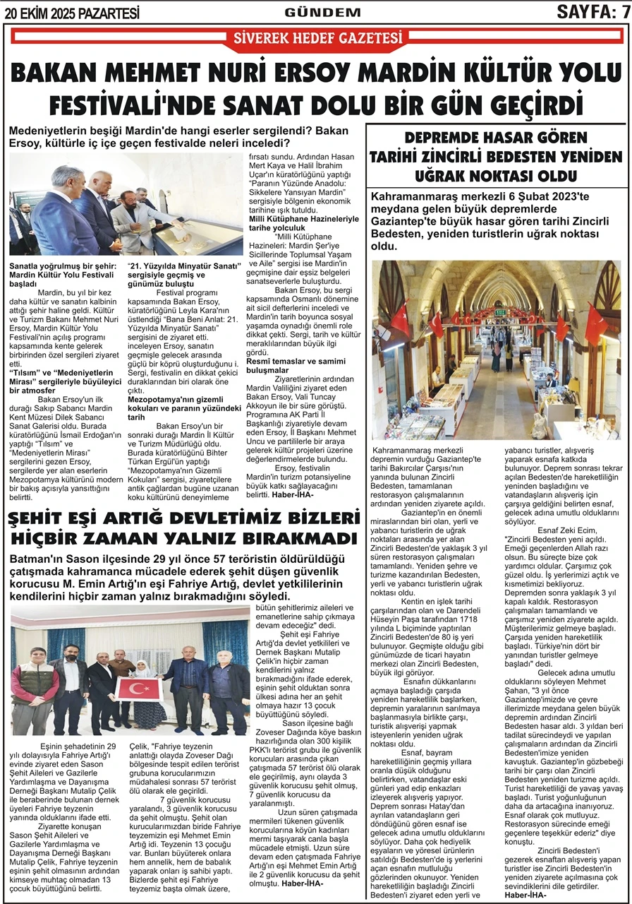 20.10.2025 Tarihli Gazetemiz