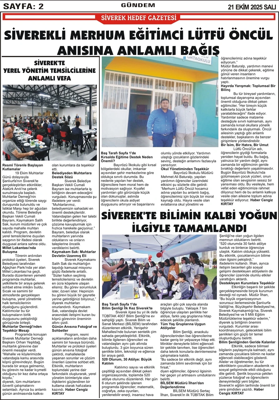 21.10.2025 Tarihli Gazetemiz