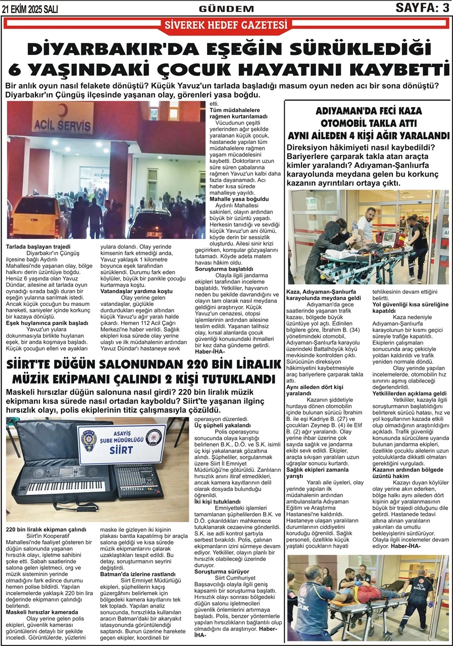21.10.2025 Tarihli Gazetemiz