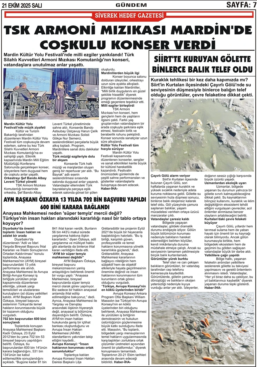 21.10.2025 Tarihli Gazetemiz
