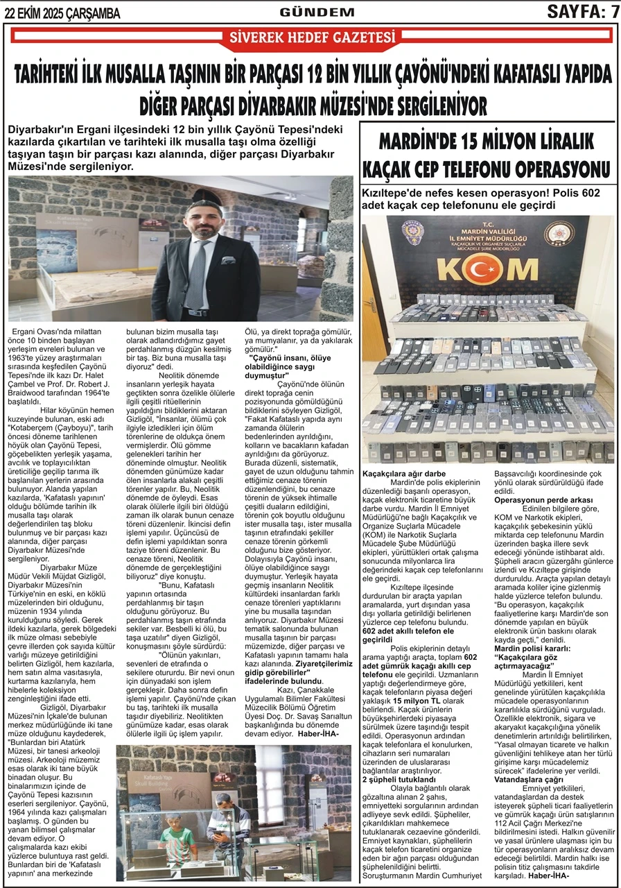 22.10.2025 Tarihli Gazetemiz