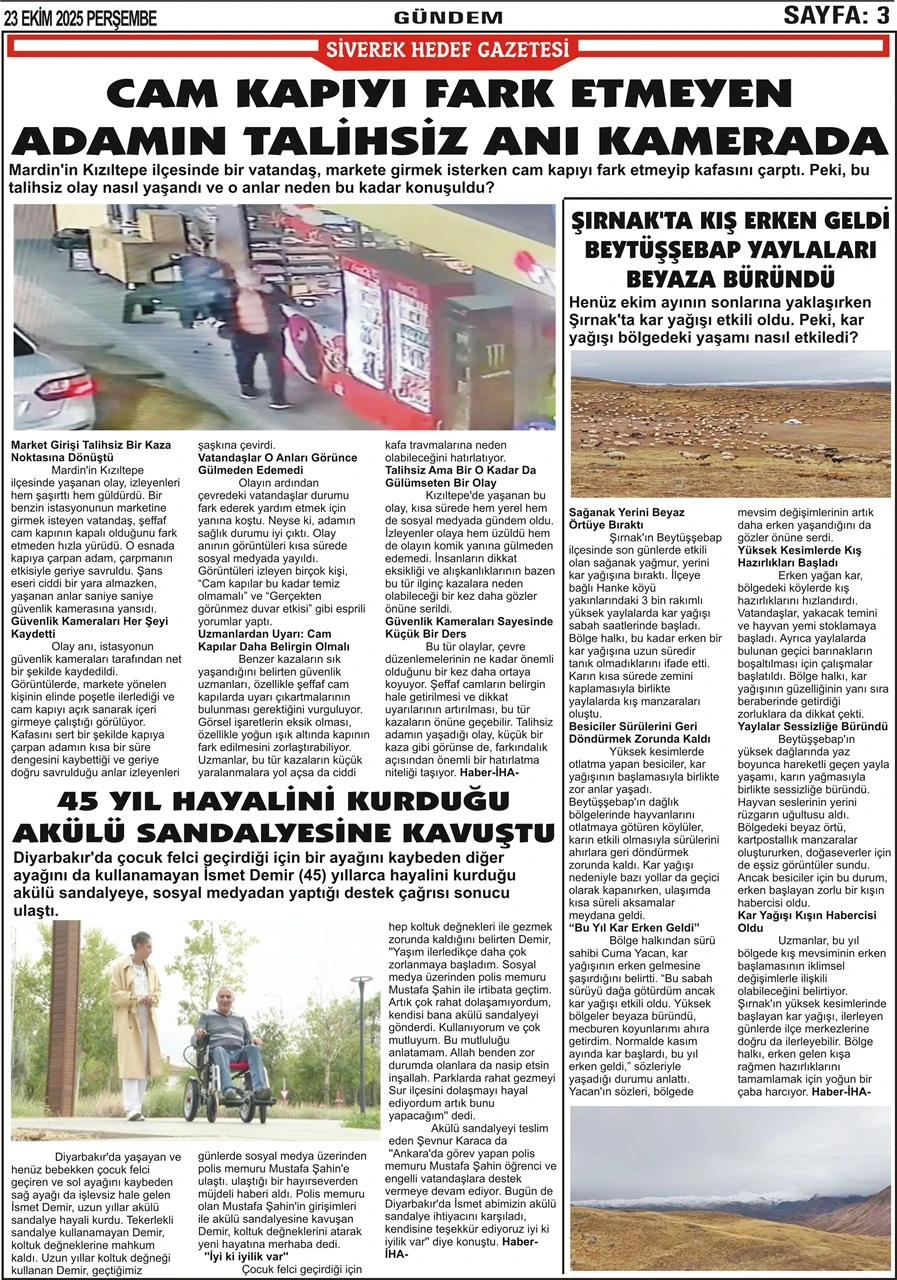 23.10.2025 Tarihli Gazetemiz