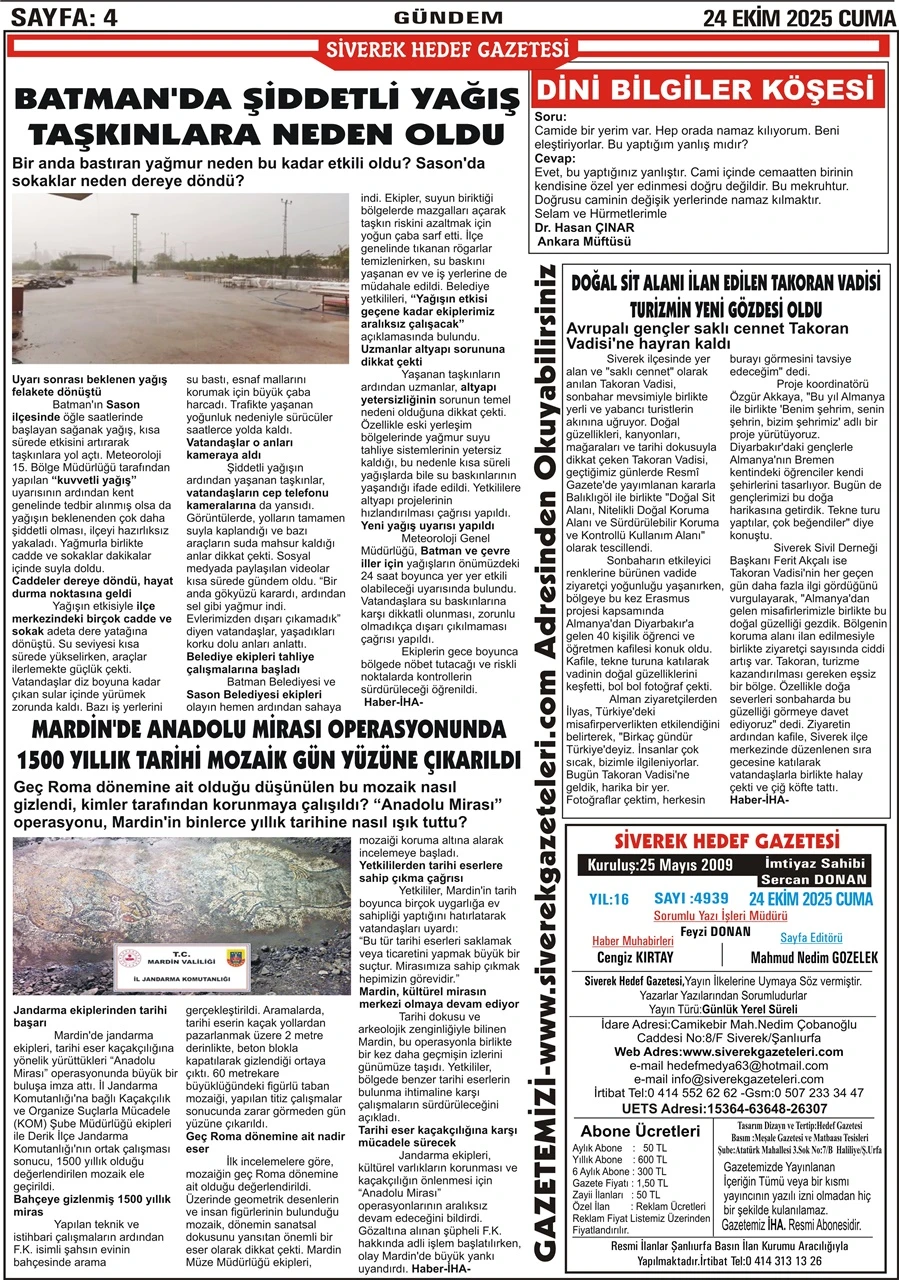 24.10.2025 Tarihli Gazetemiz