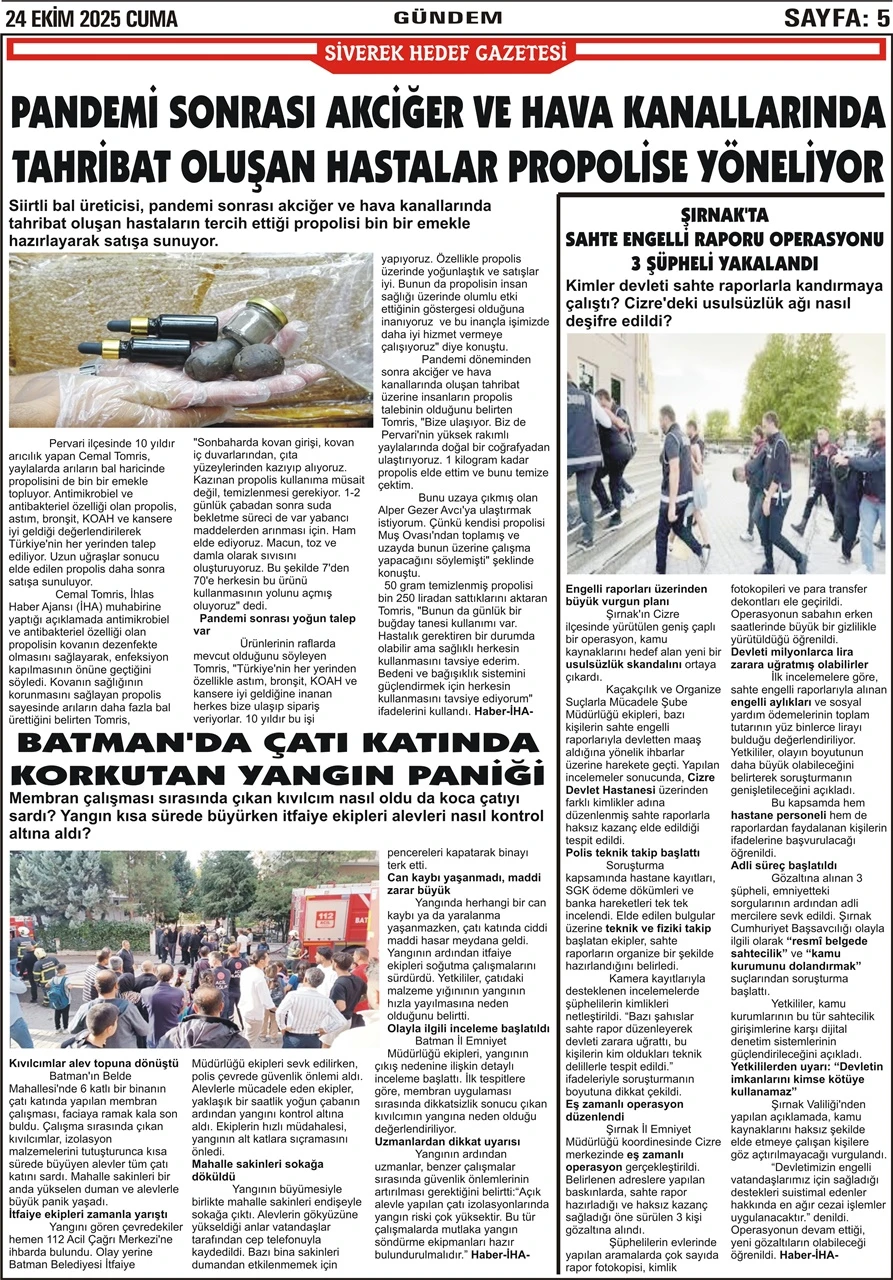 24.10.2025 Tarihli Gazetemiz