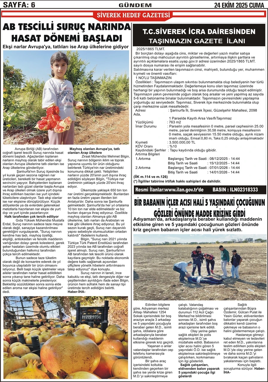 24.10.2025 Tarihli Gazetemiz