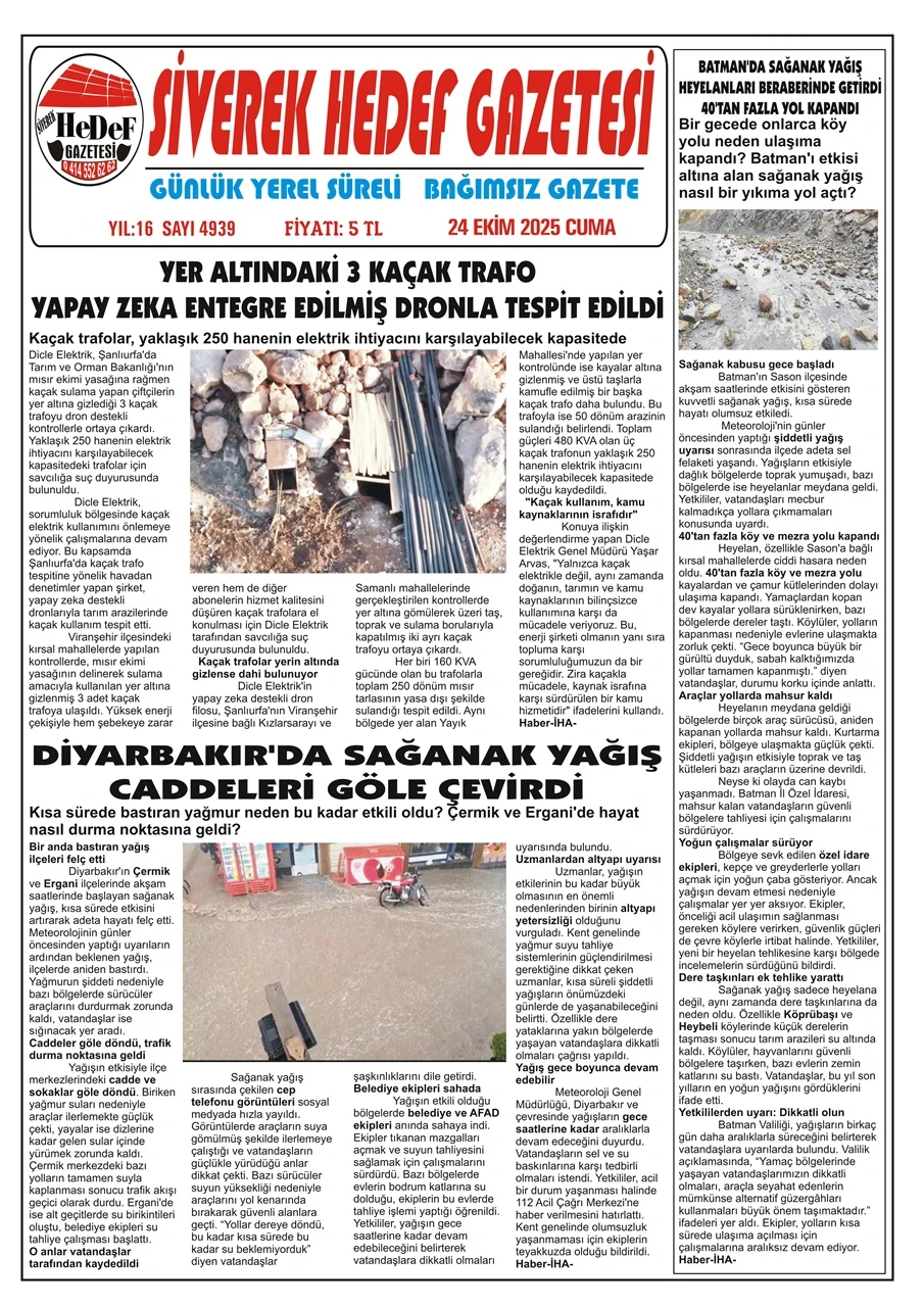 24.10.2025 Tarihli Gazetemiz