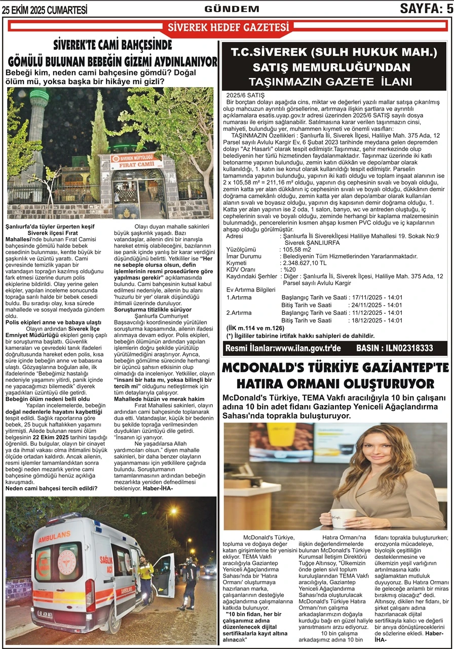 25.10.2025 Tarihli Gazetemiz