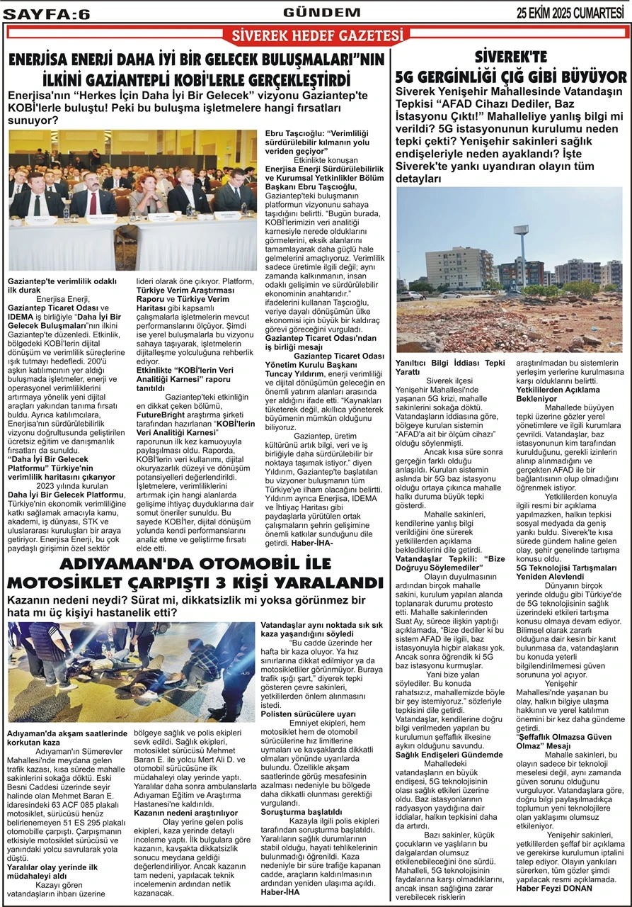 25.10.2025 Tarihli Gazetemiz