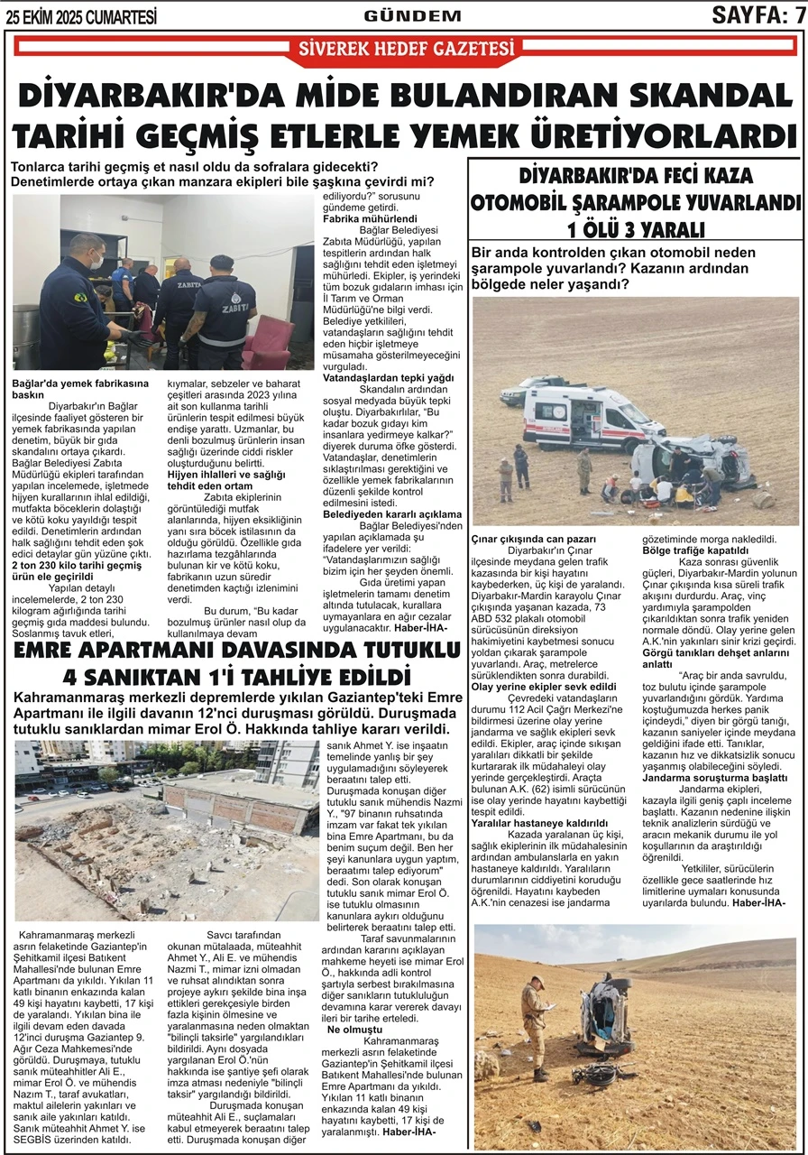 25.10.2025 Tarihli Gazetemiz