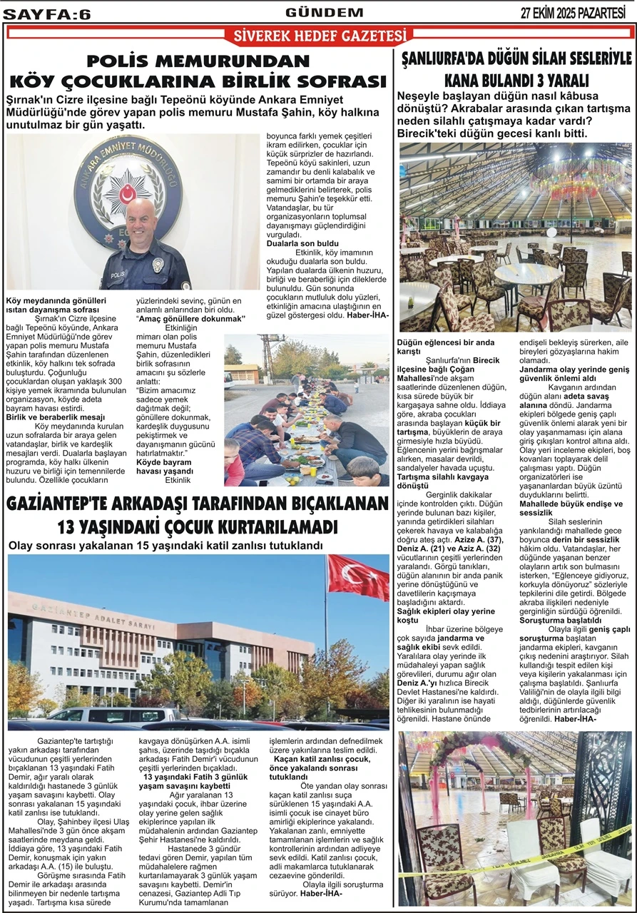 27.10.2025 Tarihli Gazetemiz