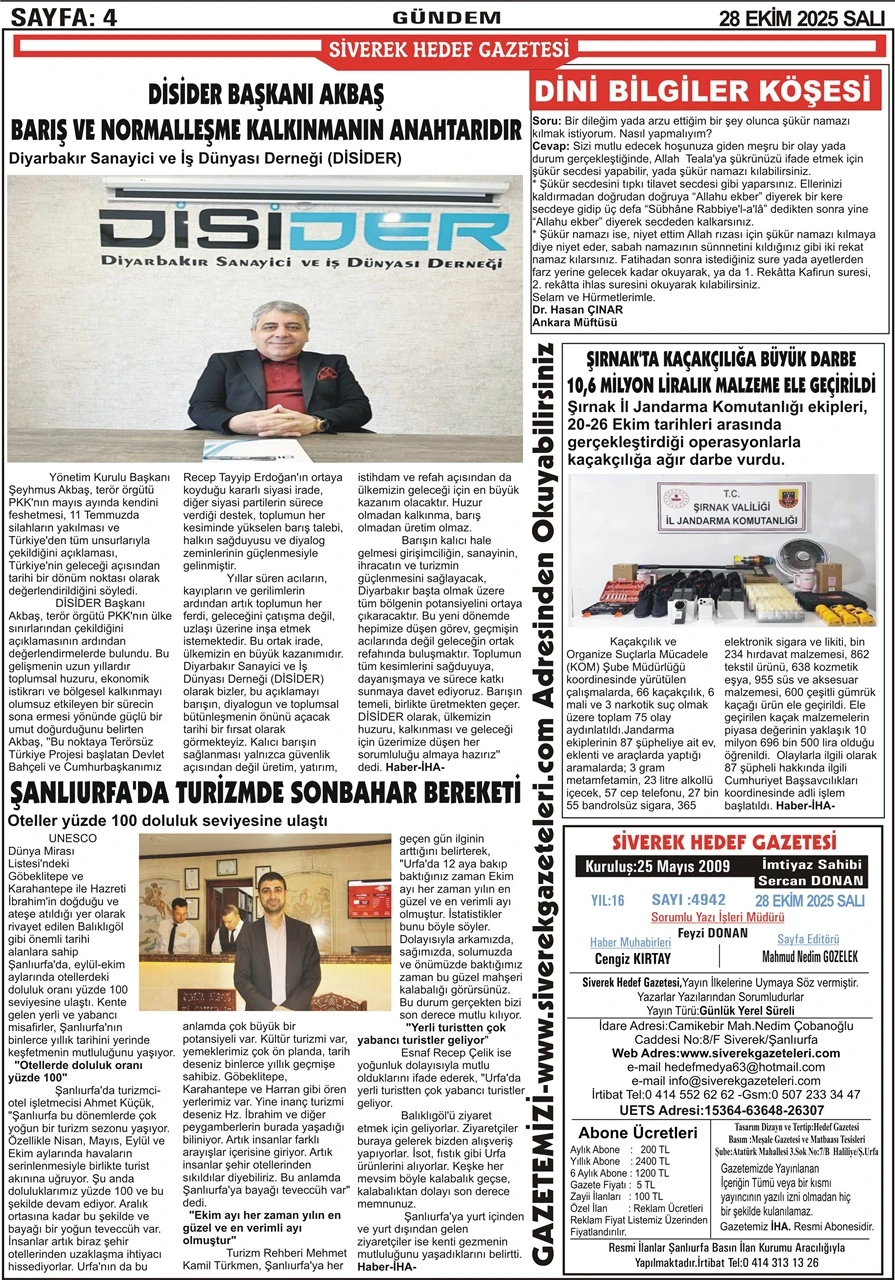 28.10.2025 Tarihli Gazetemiz