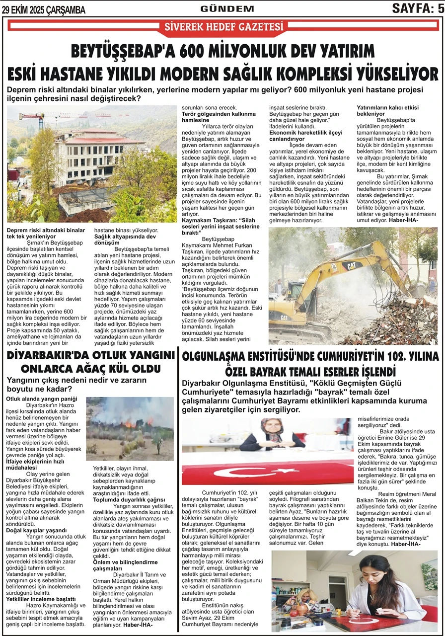29.10.2025 Tarihli Gazetemiz
