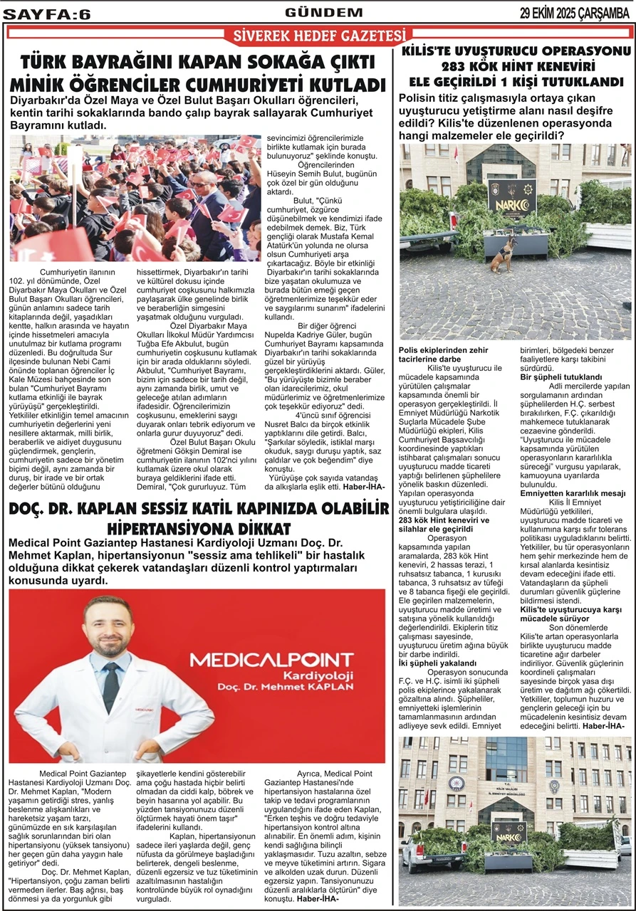 29.10.2025 Tarihli Gazetemiz