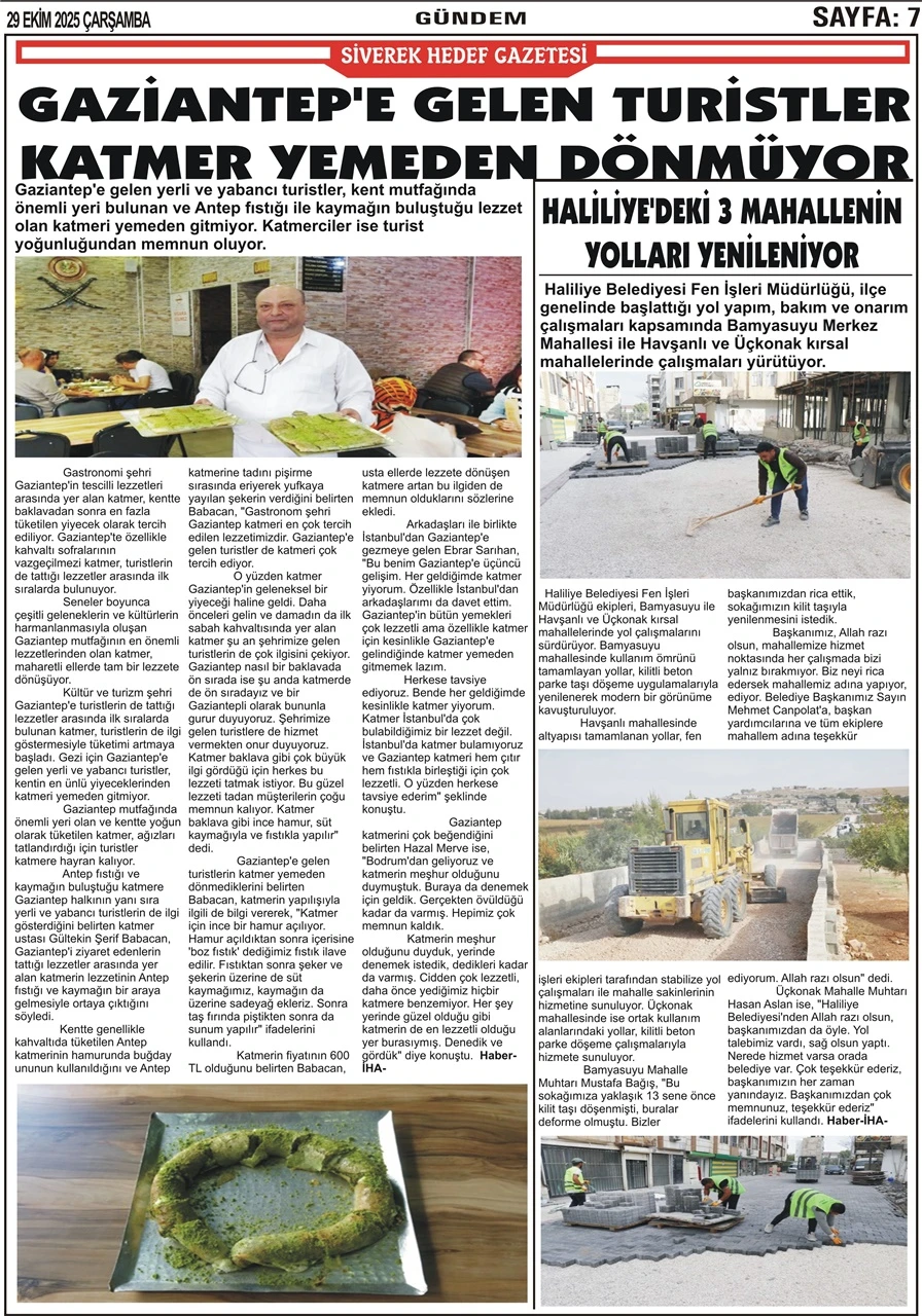 29.10.2025 Tarihli Gazetemiz