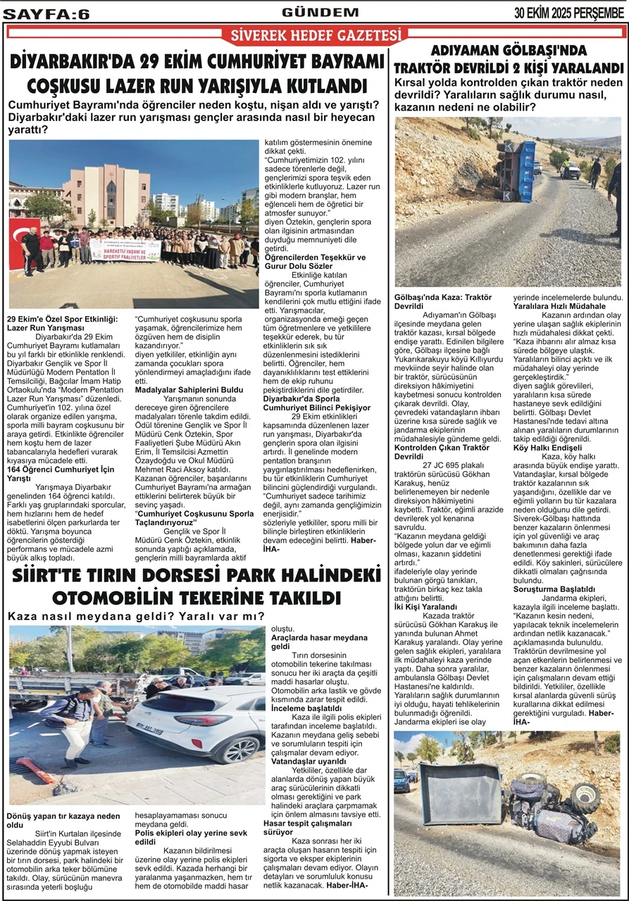 30.10.2025 Tarihli Gazetemiz