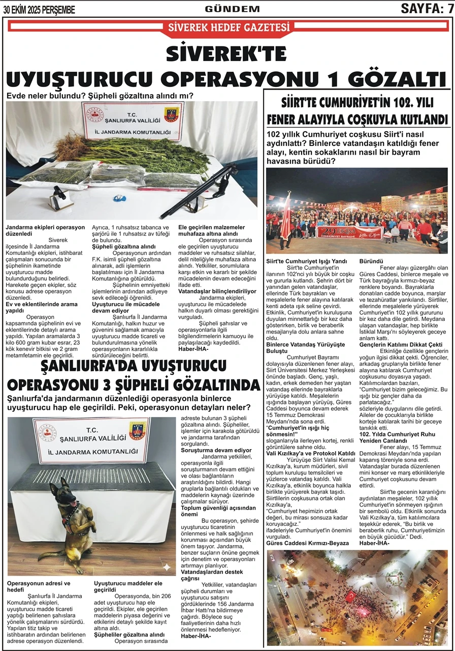 30.10.2025 Tarihli Gazetemiz