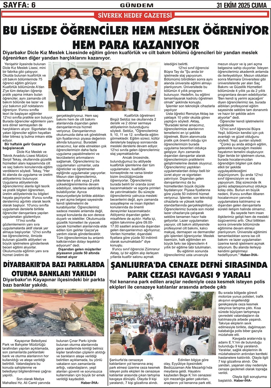 31.10.2025 Tarihli Gazetemiz