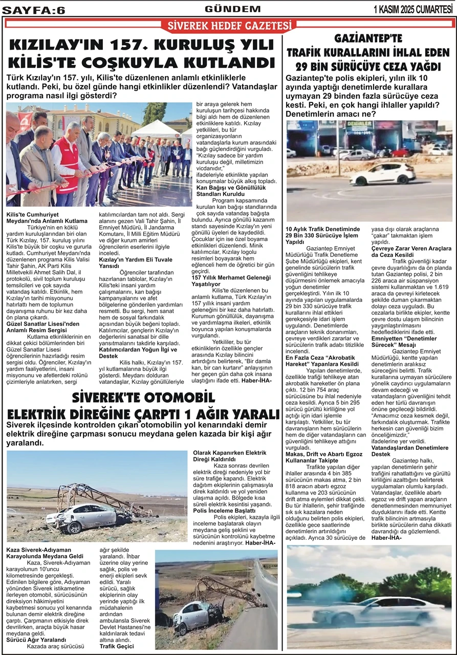 1.11.2025 Tarihli Gazetemiz