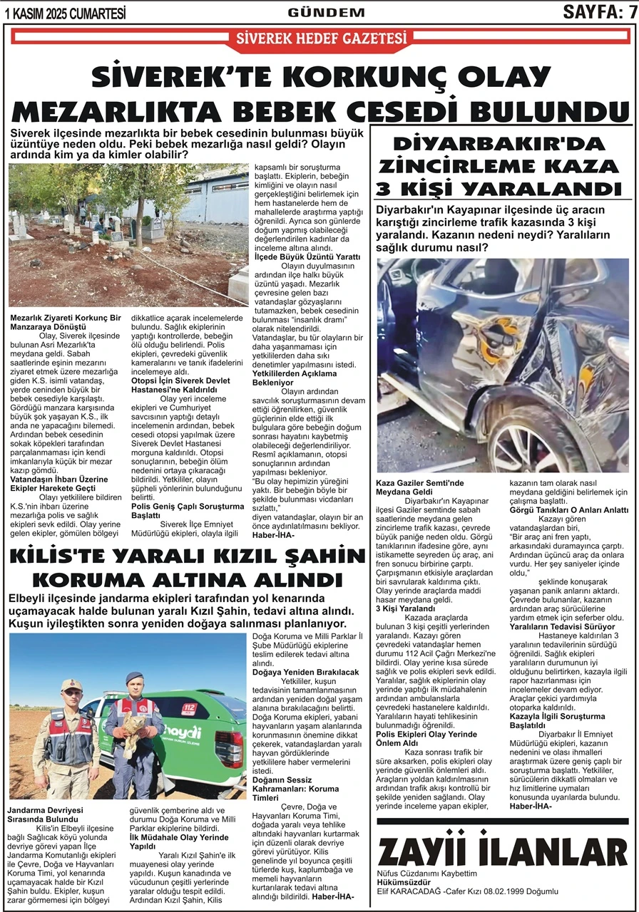 1.11.2025 Tarihli Gazetemiz