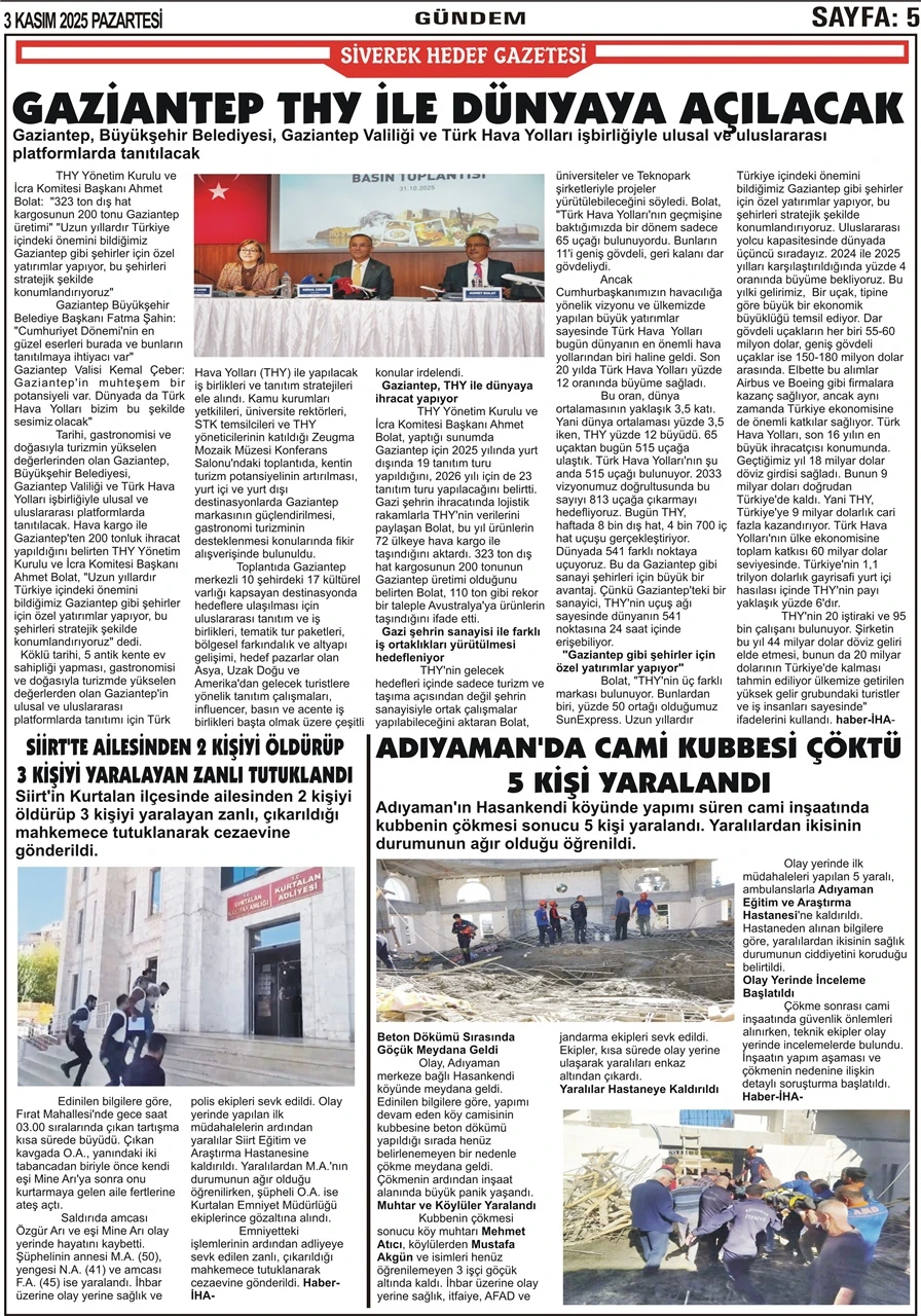 03.11.2025 Tarihli Gazetemiz