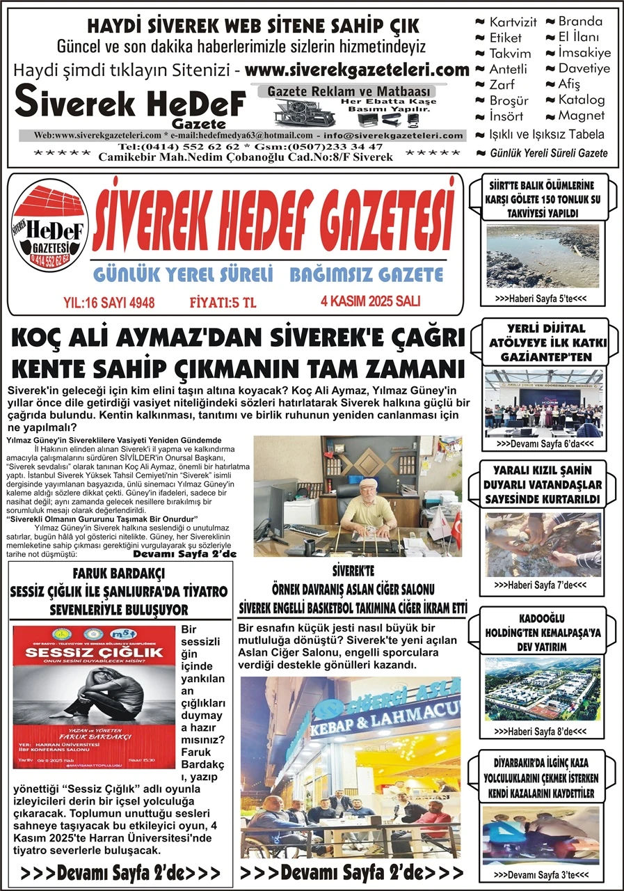 04.11.2025 Tarihli Gazetemiz