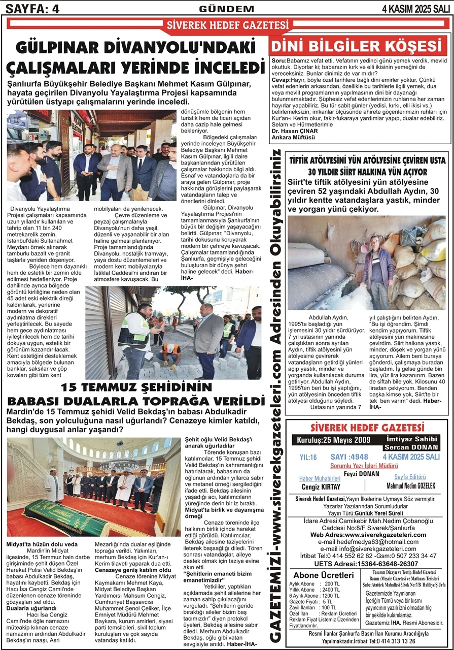04.11.2025 Tarihli Gazetemiz