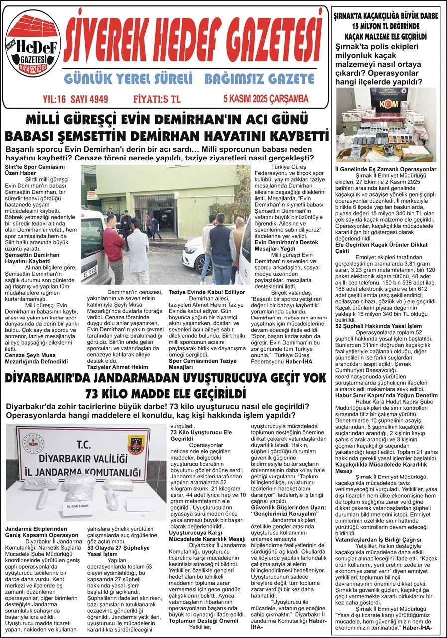 05.11.2025 Tarihli Gazetemiz