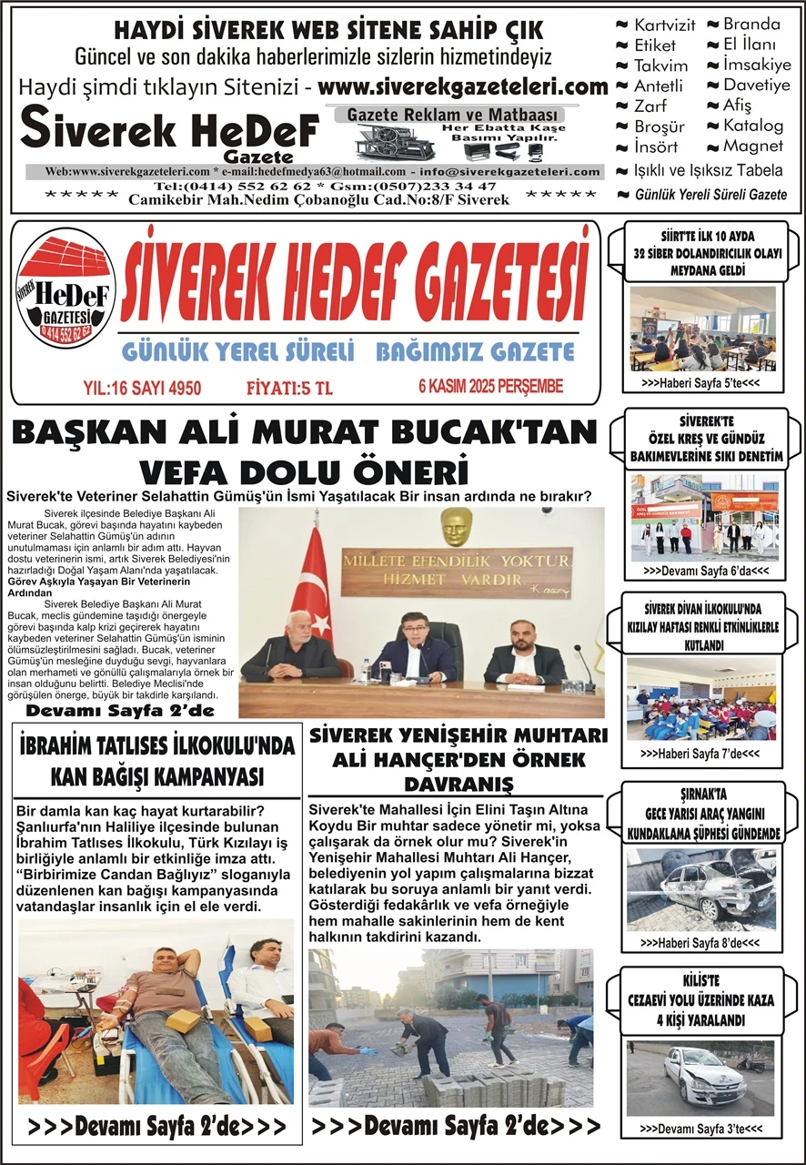 06.11.2025 Tarihli Gazetemiz