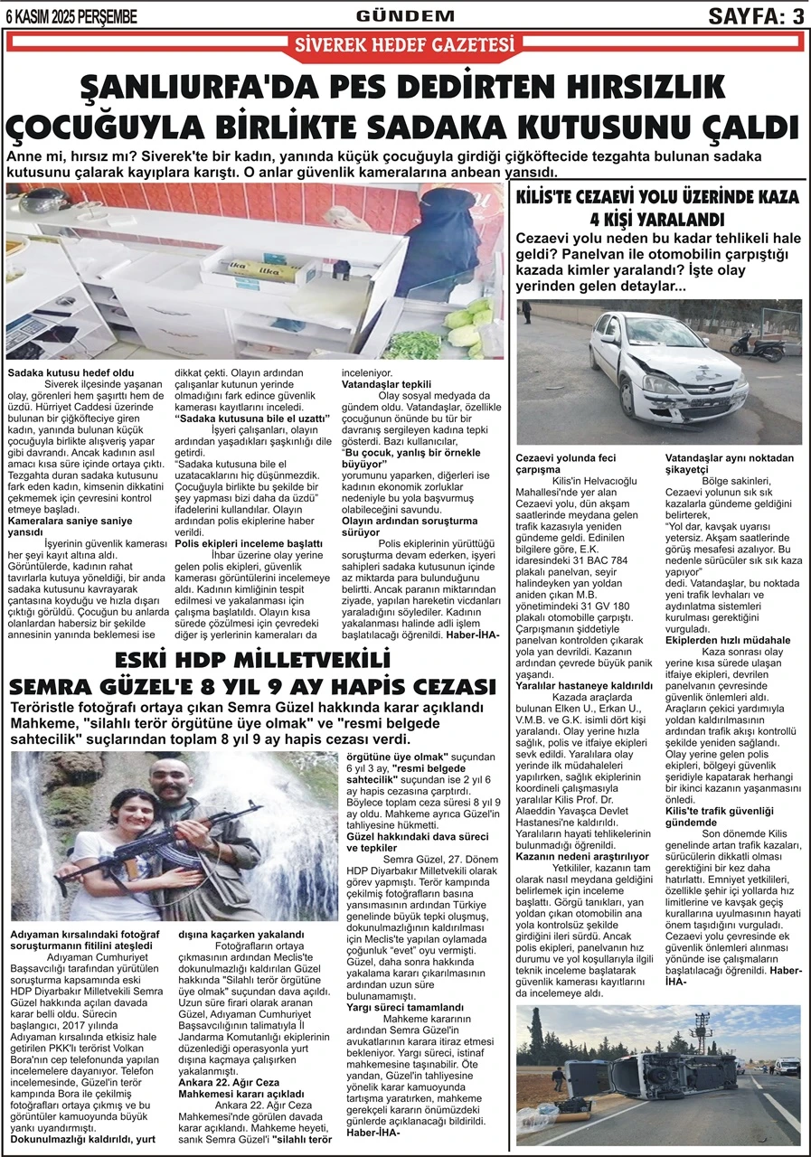 06.11.2025 Tarihli Gazetemiz