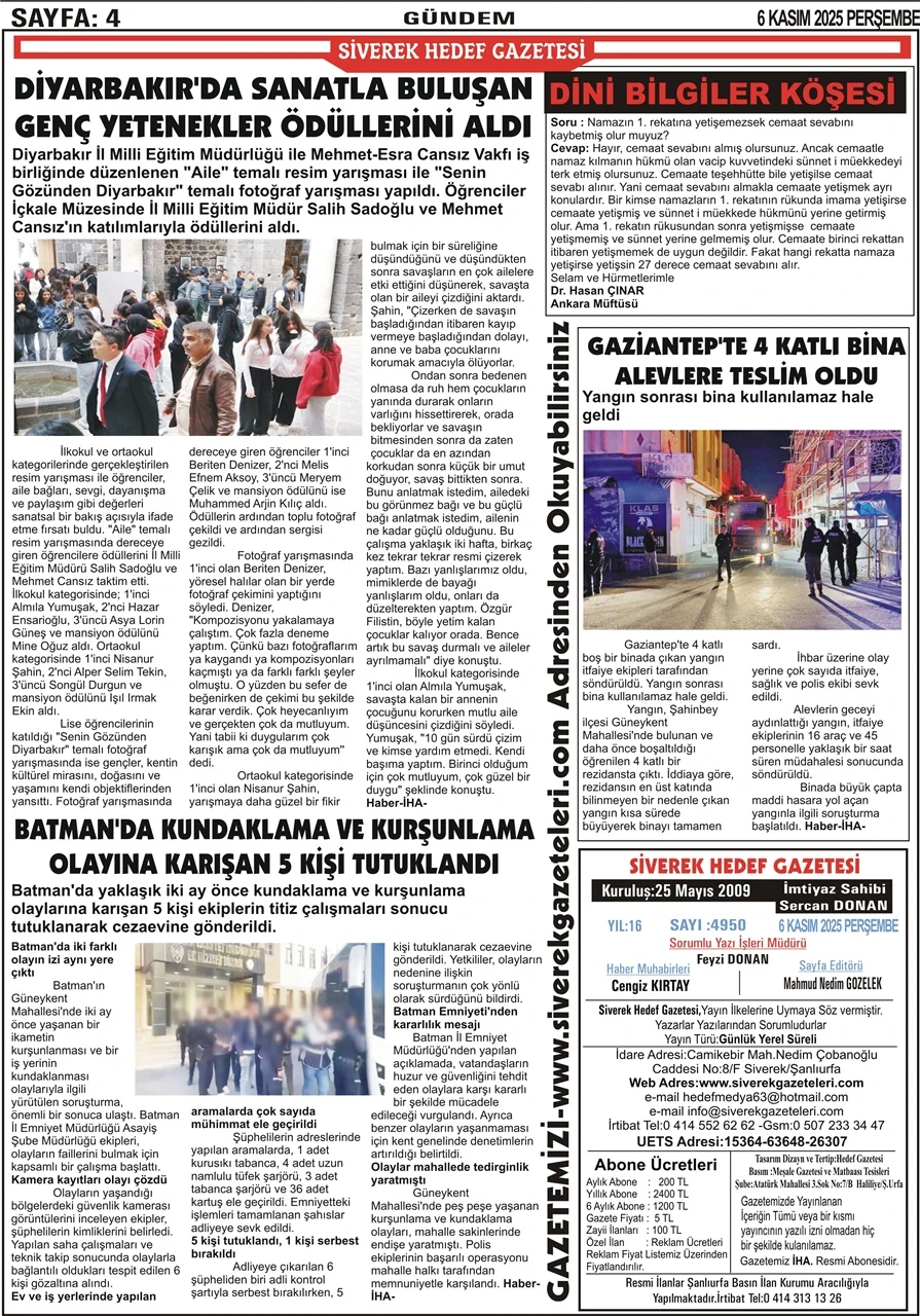 06.11.2025 Tarihli Gazetemiz