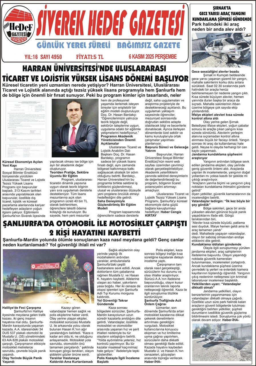 06.11.2025 Tarihli Gazetemiz