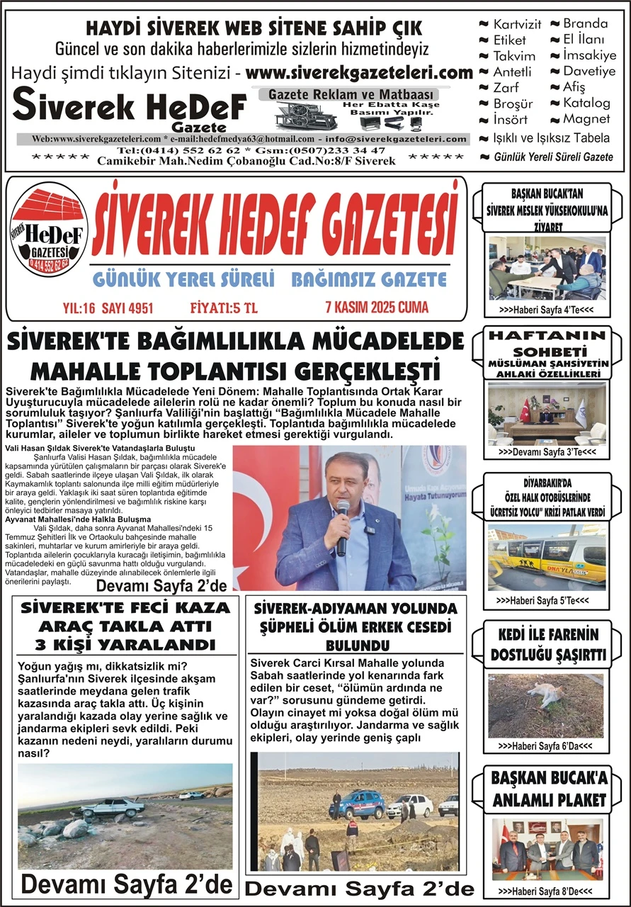 07.11.2025 Tarihli Gazetemiz