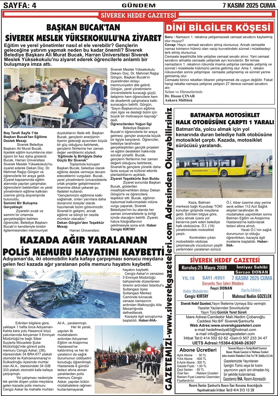 07.11.2025 Tarihli Gazetemiz