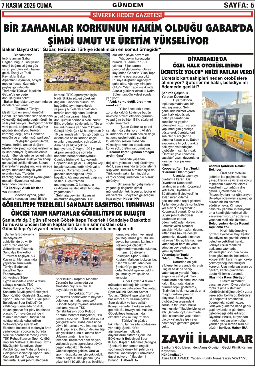 07.11.2025 Tarihli Gazetemiz