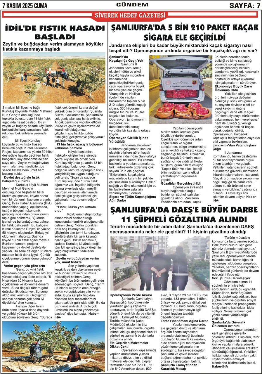 07.11.2025 Tarihli Gazetemiz