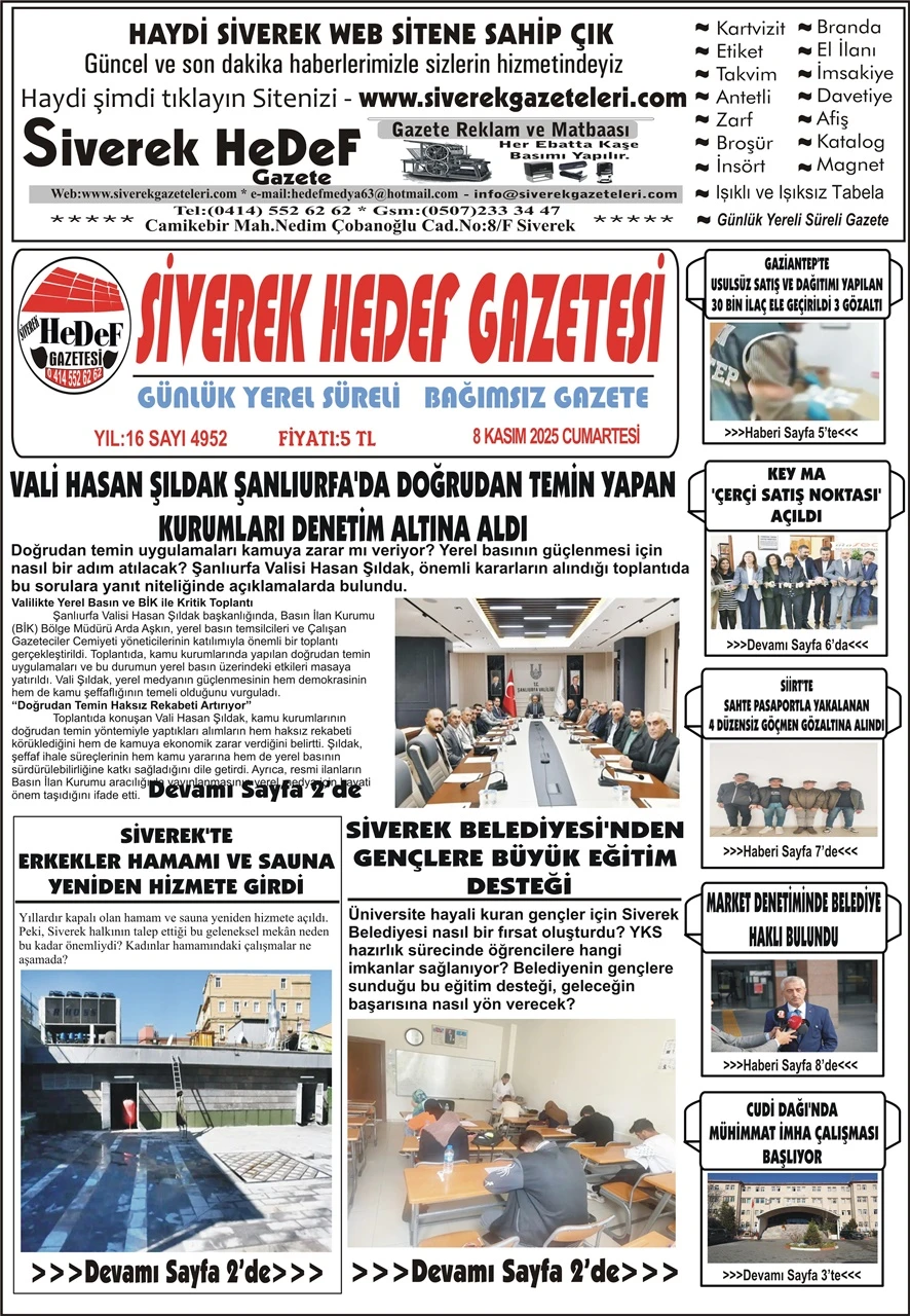 08.11.2025 Tarihli Gazetemiz